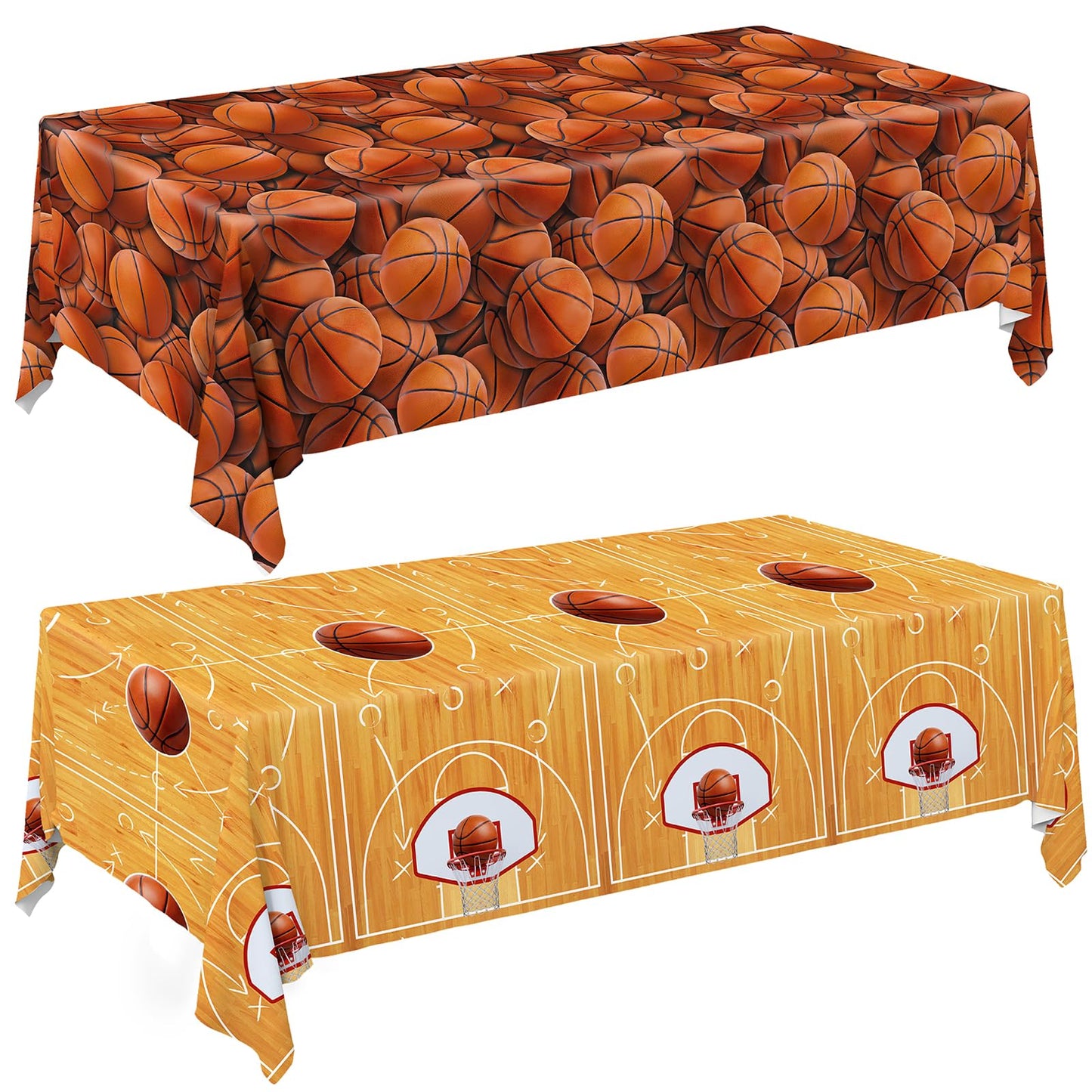 Basketball Party Supplies Set: Basketball Party Decorations & Party Favors, Includes 2-Pack Basketball -Themed Tablecloths for K