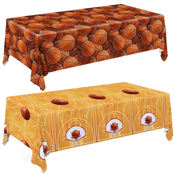 Basketball Party Supplies Set: Basketball Party Decorations & Party Favors, Includes 2-Pack Basketball -Themed Tablecloths for K