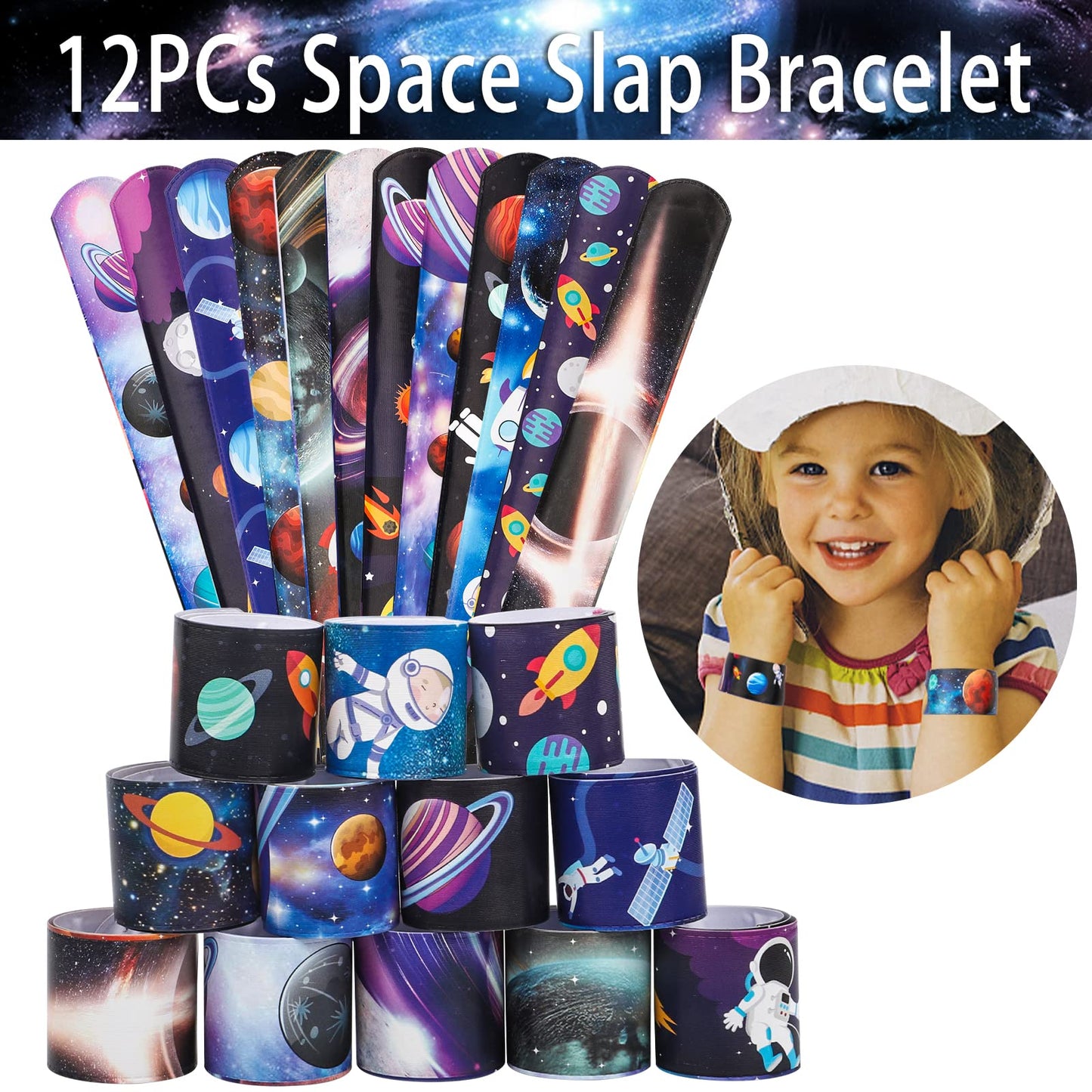 Aoocoeo Space Party Favors for Kids Outer Space Themed Birthday Party Supplies, Party Favors Space Toys Included Mini Toys, Slap