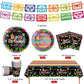 Mexican Fiesta Party Supplies Tableware Set Mexican Cinco De Mayo Themed Tableware with Paper Plates Napkins Cups Tablecloth Ban
