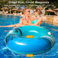 HeySplash Pool Tubes for mature-themed  42 Inch Large Pool Floats with Handles  Inflatable Swim Rings Lounge  Hawaii Fun Swim Floaties Swimming Pool Beach Lake River Party Decoration Toys  Blue Green Beach
