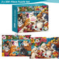 2 Pack 300 Piece Puzzle for Adults,Cute Dogs Cats Jigsaw Puzzle for Adults Teens,Large Piece Puzzle for Kids Ages 8-10 10-12,Glo