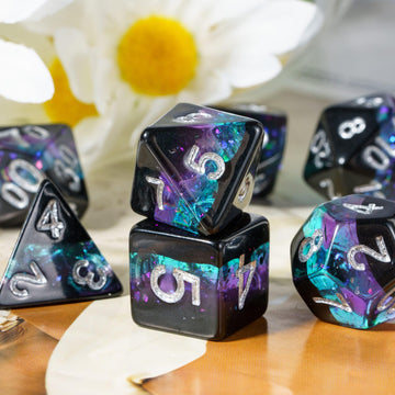 HDdais DND Dice Set, 7PCS Polyhedral Dice Set Filled Foil for Dungeons and Dragons, D&D Dice for Role Playing Game and Tabletop