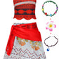 Aovclkid Girls Adventure Costumes Skirt Set Princess Birthday Party Dress Halloween Cosplay Outfits With Accessories(7-8 Years,R