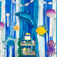 Oun Nana Blue and Green Crepe Paper Streamers, 2.2 x 123 Ft Per Roll, 6 Rolls Birthday Party Streamers for Forest Ocean Theme On
