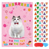 Pin The Hat On The Cat Party Game Cat Birthday Party Games For Kids, Cat Birthday Party Supplies Decorations For Girls Boys, Large Pin The Tail Poster With 54 Hat Stickers
