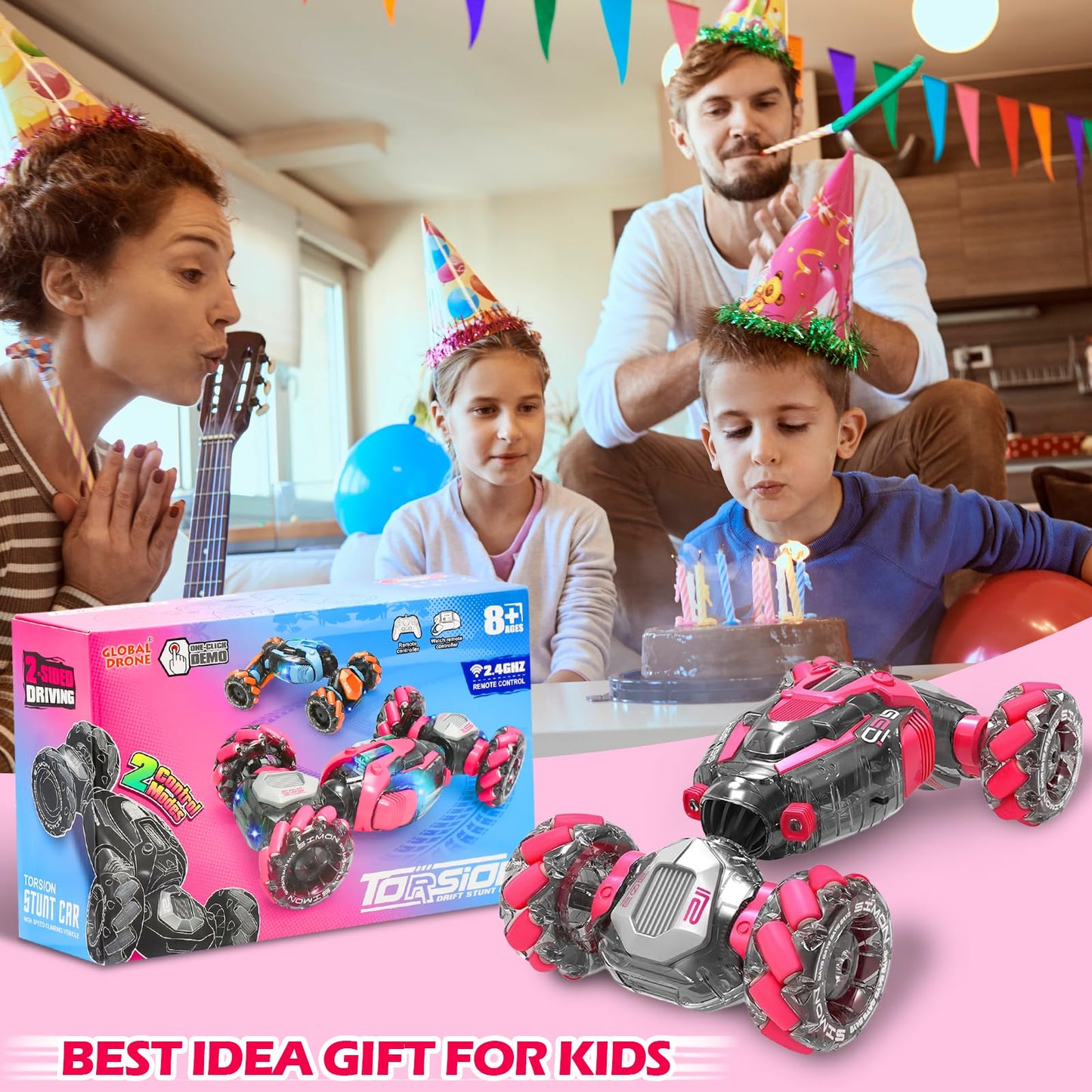 Toileum Gesture Sensing Rc Stunt Car, 360 Rotating 4Wd Remote Control Transform Hand Controlled Car, Birthday Presents Best Gift