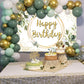 Green Happy Birthday Backdrop Greenery Succulent and Gold Eucalyptus Green Leaves Photography Background Jungle Boys Girl Women