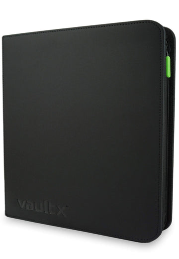 Vault X enhanced Exo-Tec Zip Binder 12 Pocket  20 Double-Sided Pages for 480 Side-Loading game-style for Board  Collectible or Trading Card Game Protective Folder Album (Black)
