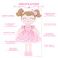 Gloveleya Personalized Doll With Your Name - Cute Floral Pink Custom Soft Plush Doll For Girls Plush Doll Customized Gifts - Muñecas De Trapo Personalizadas Para Niñas