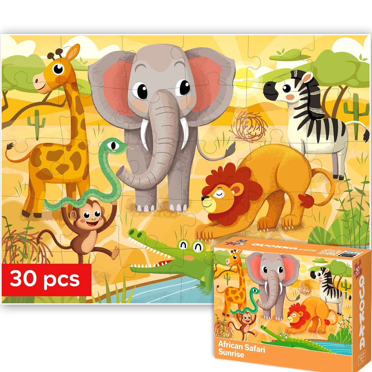 Quokka Puzzles For Kids Ages 3-5 - 30 Pieces Puzzles For Toddlers 2-4 - Dinosaurs Learning Jigsaw Puzzles For Kids 4-6 Years Old