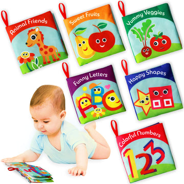 Cloth Books For Babies (Set Of 6) - Premium Quality Soft Books For Babies. Touch And Feel Crinkle Paper. Cloth Books For Early Children'S Development.