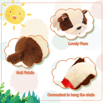 Sumind 9 Pcs Valentine Mini Plush Dog Stuffed Animals Bulk Dog Plush Party Favors Small Soft Plush Dog Toy For Easter Goodie Bag Fillers Baby Show Birthday(Fluffy Puppy)