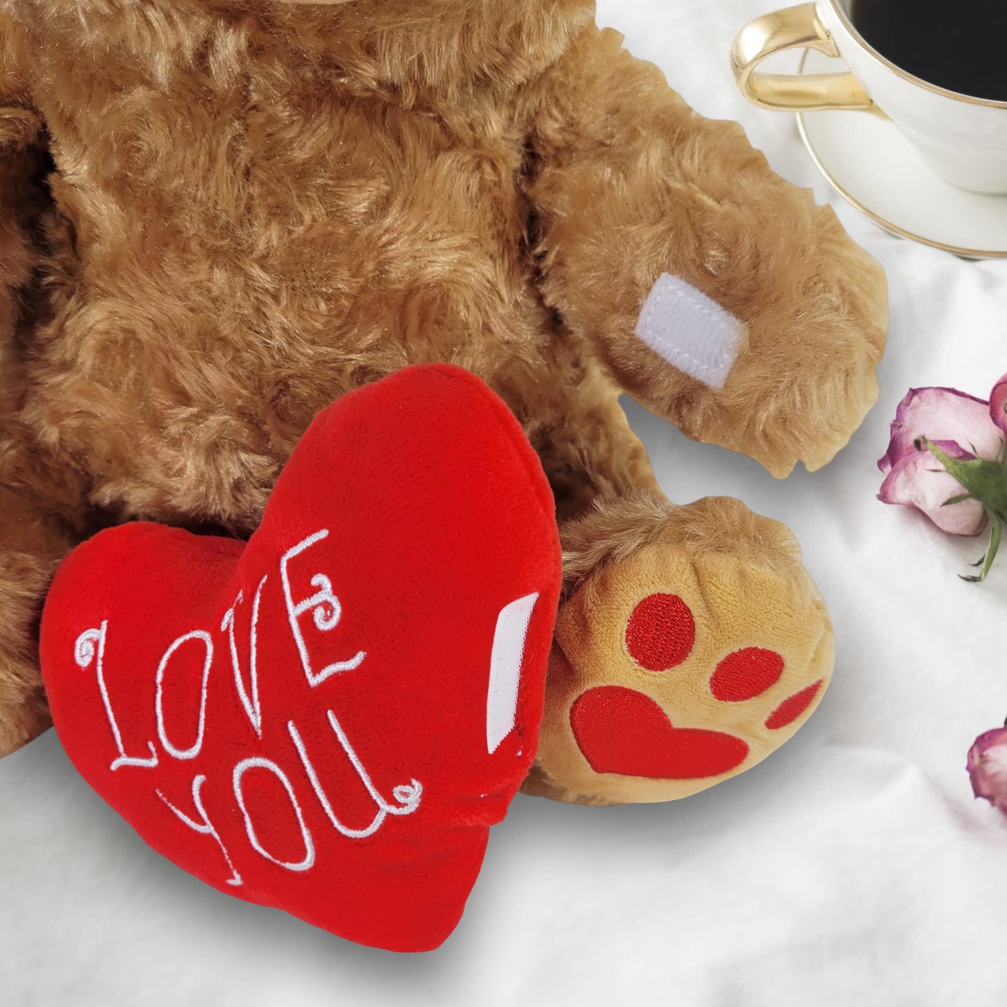 Zillywood 9'' Talking Teddy Bear With Accessories Repeats What You Say. Repeating Talking Teddy Bear Gift For Her. For Valentine