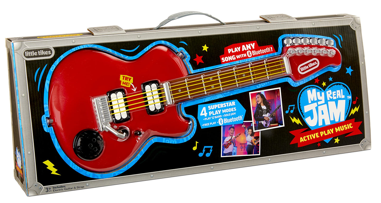Little Tikes My Real Jam Electric Guitar, Realistic Toy Guitar with Strap, Musical Instrument with 4 Play Modes, Play Any Song w
