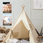 Besrey Kids Tent, Teepee Play Tent With Lights And Padded Mat, Portable Cotton Tipi For Indoor Reading And Playtime
