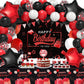 Red Birthday Decorations For Men Women Boys Girls, Red And Black Party Decorations, Include Balloons Arch Garland Kit, Happy Bir