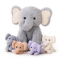 5 Pieces Elephant Stuffed Animals For Girls,1 Mommy Elephant With 4 Babies,Plush Elephant Stuffed Toy Gifts For Kids 3 4 5 6 7 8