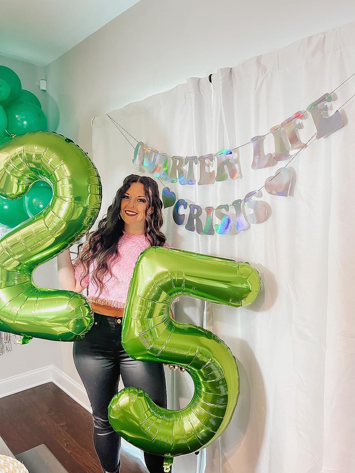 Number 5 Balloon 40 Inch Minecraft Birthday Decorations Light Green Big Number Balloons, Five Year Old Balloon Decorations, 5 15