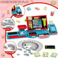 Wee Wonders 63PCS Cash Register for Kids, Kids Cash Register with Real Calculator, Pretend Play Store with Music/Motorized Conve