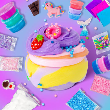 All In One Galaxy Slime Kit, Party Favor Gifts Slime Stress Relief Toy Scented Sludge Toy For Kids,Slime Add-Ins,Non Stick Slime Toys Birthday Halloween