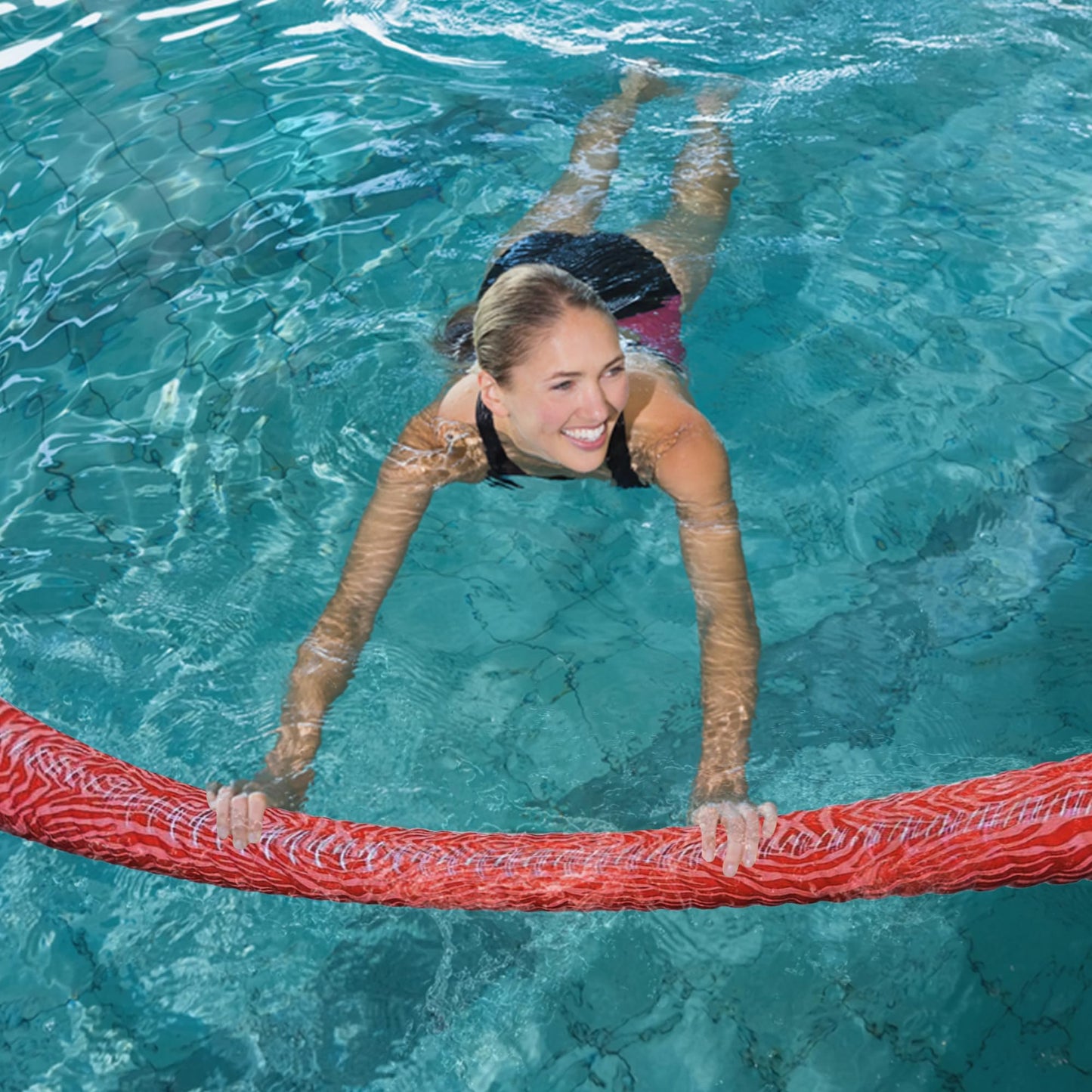 Vos Mega Foam Pool Wavy Noodle Effusion (Kovo Coral), Premium & Big, Super Soft Pool Noodle For Swimming And Floating, Pool Floats, Lake Floats For Adults & Kids, Single Pack