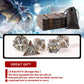 Ancient Deer 7pcs Metal Dice Set - Silver Dragon Pattern for D&D, RPG, MTG, Pathfinder, Tabletop Games