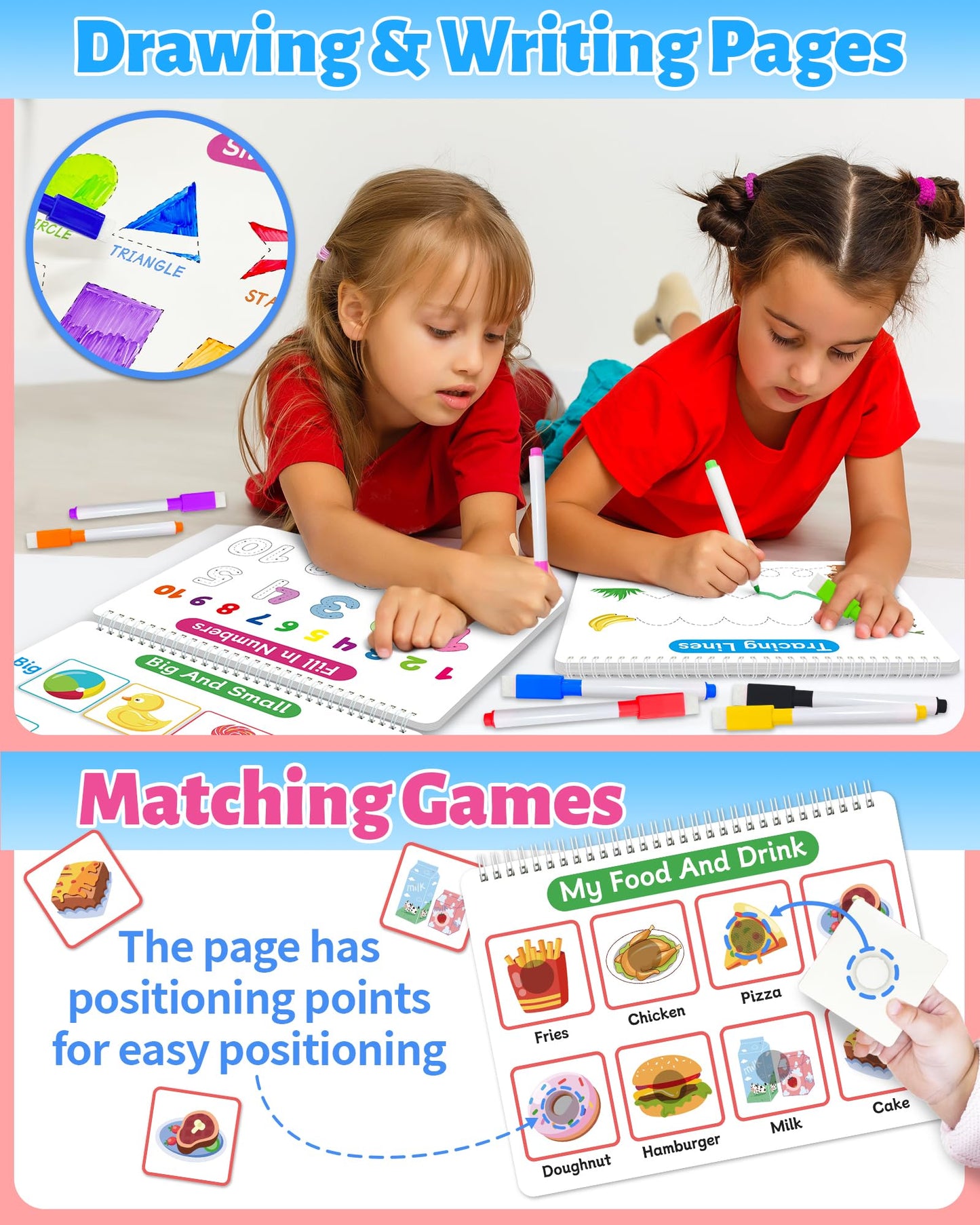 Benresive Montessori Busy Book For Toddlers 2-4, Preschool Toddler Learning Activities, Toddler Sticker Books For 2 3 4 Year Old