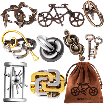 9Pcs Metal Puzzle For Adult Disentanglement Puzzles Lock Puzzle Games Set Gift For Adults Teenagers
