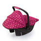 Bayer Baby Doll Deluxe Car Seat - Polka Dot Canopy, 46 cm, Pink, Model 67967AA, Plastic