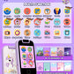 Shiningstone Kids Smart Phone for Girls, Kid Toy Phone for Toddlers, Toddler Phone with Dual Camera Puzzle Games Touchscreen, Le