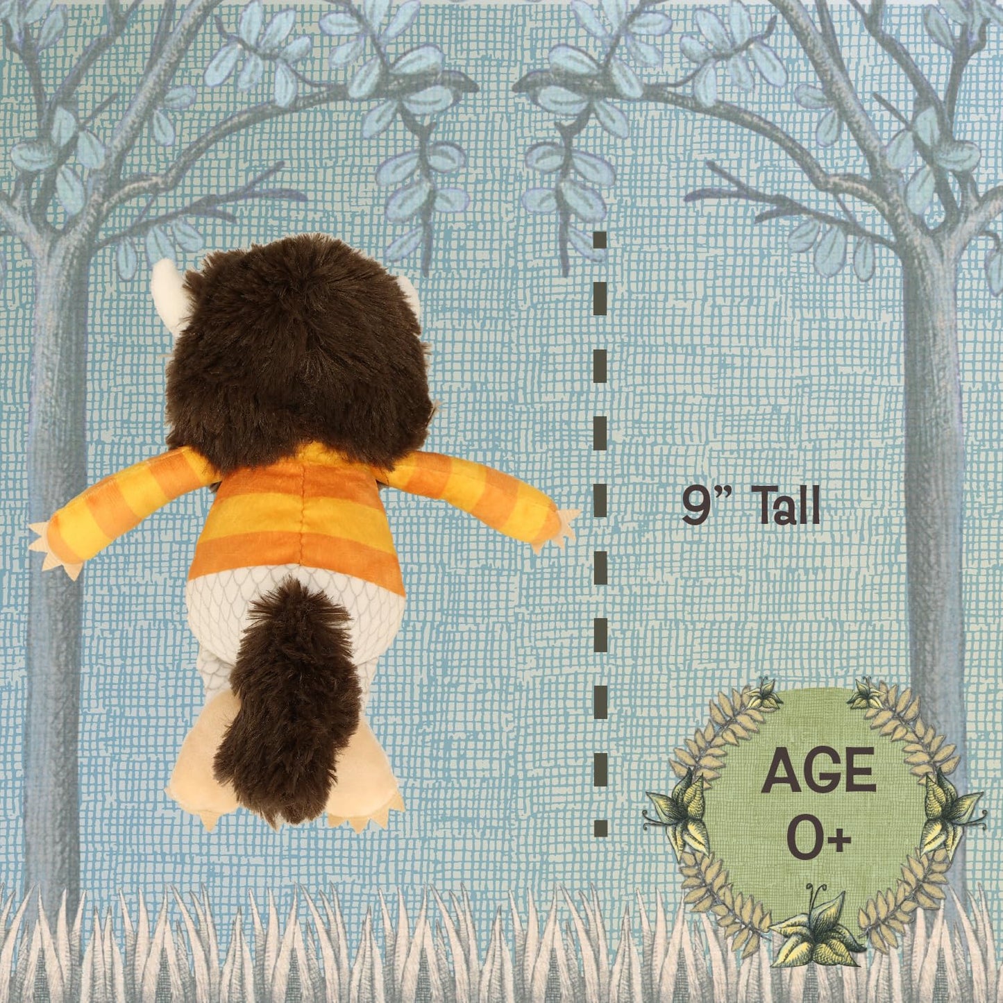 Kids Preferred Where The Wild Things Are Plush 9 Inch Moishe Monster Stuffed Animal With Crinkle Feet And Bean Filled Bottom