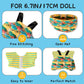 Clothes for 6.7in/17cm Doll  Set of 4 Cute Doll Accessories Includes Doll Hat+T-Shirt+Bib Pants+Shoes Set enhanced Fashion Outfit for Collectors Unique Gift (Style E2)