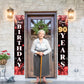 Happy 90Th Birthday Porch Sign Door Banner Decor Red And Black - Glitter Cheers To 90 Years Old Birthday Party Theme Decorations