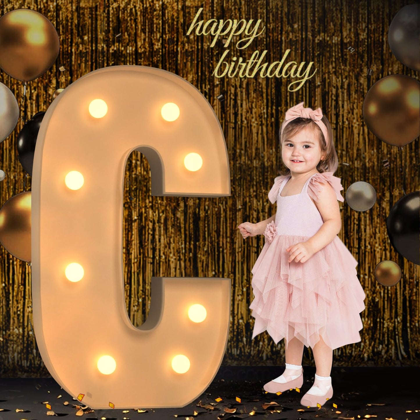 3Ft Marquee Light Up Letters, Large Marquee Letters C, Letters For Party Decorations, Big Baby Letters For Baby Shower Birthday