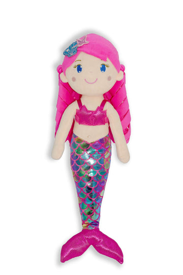 June Garden Plush Doll - 15.5" Sparkly Mermaid Larissa - Soft Polyester Stuffed Toy for Toddler Girls
