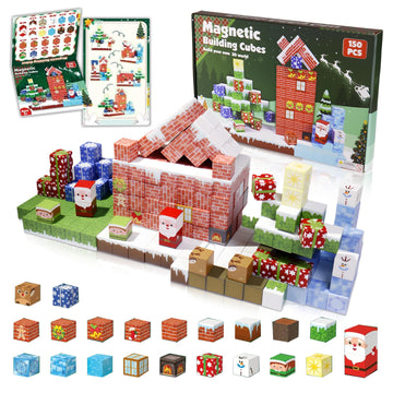 Magnetic Blocks - 150 Pcs Magnets Block 3D Sensory Educational Interactive Building Toy Set For Toddlers Kindergarten Creative S