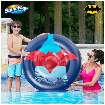 Swimways Dc Batman Reversible Boat, Inflatable Pool Floats & Kids Pool Toys, Swimming Pool Accessories & Beach Essentials For Ki