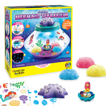 Creativity For Kids Crystal Mermaid Terrarium Kit - Stem Projects For Kids Ages 6-8+, Arts And Crafts For Girls And Boys