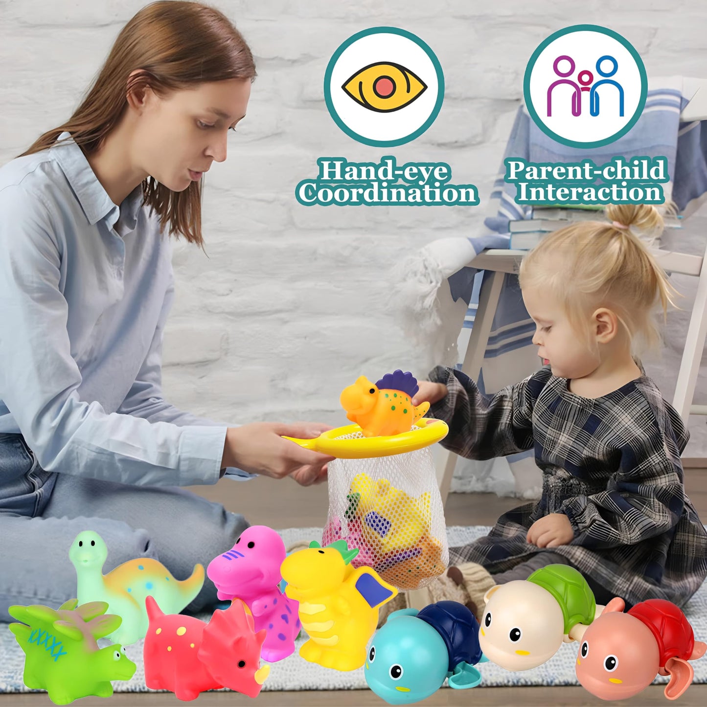 Bath Toys For Kids Ages 1-3 - Mold Free Infants Baby Toddler Bathime Toys 6-12-18 Months - No Hole Bathtub Toys - Gifts For 1 2 3 4 Years Old Boys Girls - Pool Water Table Toys Baby Bath Essentials