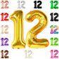 Katchon, Big Gold 12 Balloon Number - 40 Inch | 12 Number Balloons, 12Th Birthday Decorations Boy | Gold 12 Balloons For Golden Birthday Decorations For Girls 12 | Number 12 Balloons For Birthdays