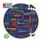 Eeboo: Piece And Love 500 100 Great Words Piece Round Circle Jigsaw Puzzle, Puzzle For Adults And Families, Glossy, Sturdy Pieces And Minimal Puzzle Dust