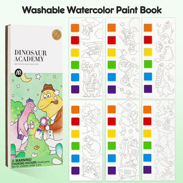 Watercolor Painting Coloring Books Arts & Crafts Kit, Pocket Watercolor Paint Bookmarks, Mess Free Paint With Water Set, Travel Activities Art Party Favors Exchange Birthday Valentine'S Gifts For Kids