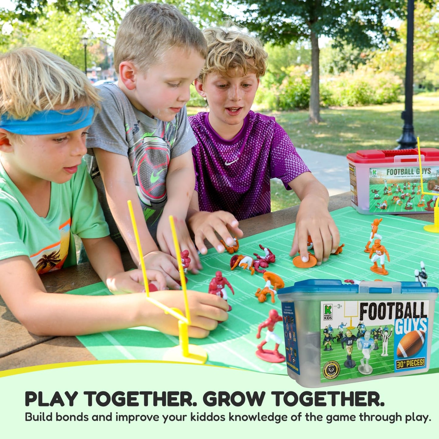 K Kaskey Kids Football Guys - 28 Piece Green/Black Set - Inspires Creative Play with Teams & Accessories - Model 847814028161