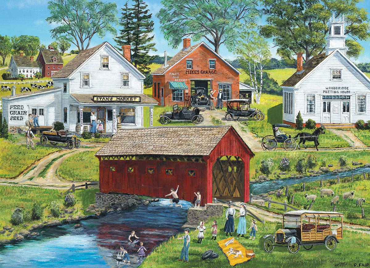 Old Covered Bridge Family Puzzle 300Pc