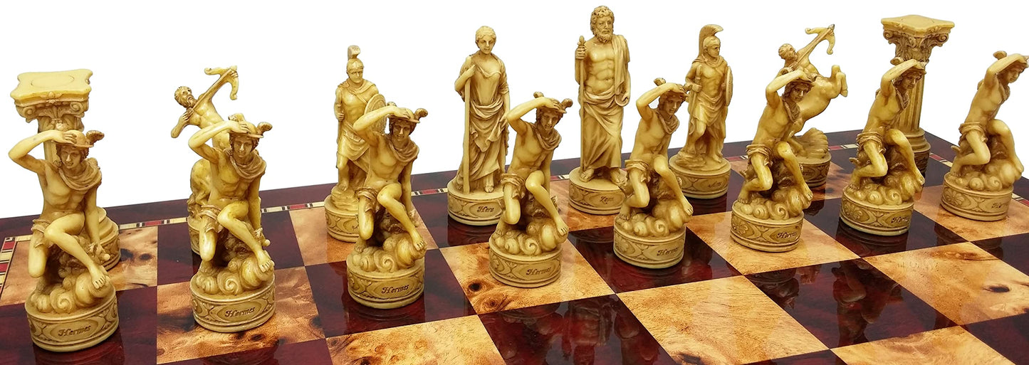 Greek Gods Mythology Set Of Chess Men Pieces Hand Painted - No Board