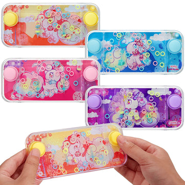 Chalyna 4 Pcs Handheld Water Games Water Ring Toys Multi Color Ring Toss Game Without Road Trip Toys Birthday Gift For Kids Party Favors Bag Fillers Pastime(Cartoon Style)