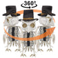 Dr.Dudu 3 Pack Halloween Skeleton Owl Decor, Life Size Animals Skeletons Plastic Skull Decorations Halloween Birds Figurines Dec