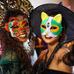 Aoriher 100 Pcs 100/50/30 Pcs Paper Mache Masks Bulk DIY Blank Halloween Cat Mask for Costume Cosplay Party Mardi Gras Masquerad