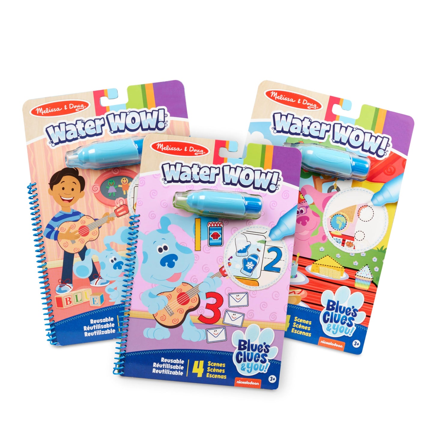 Melissa & Doug Blues Clues & You! Water Wow! 3-Pack - Alphabet, Counting, Shapes Water Reveal Travel Activity Pads